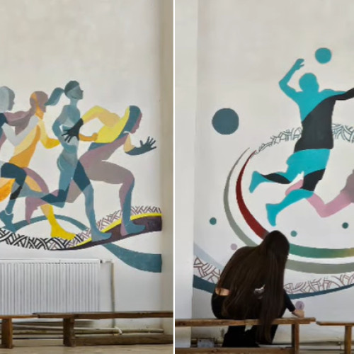 Transformarea Sălii de Sport prin arta murală realizată de elevii de la Artă Monumentală