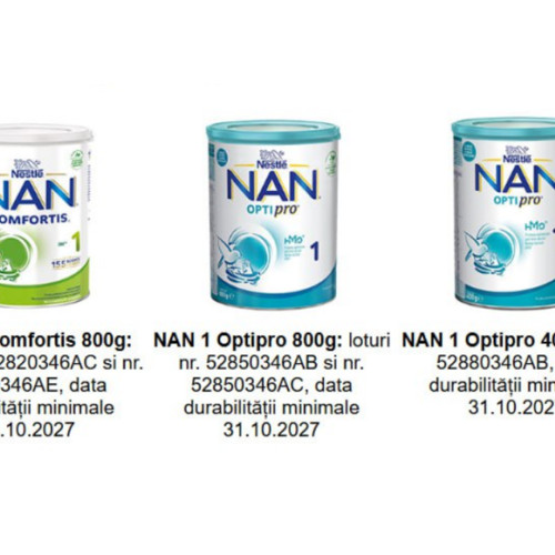 Nestlé România rechemează voluntar o cantitate limitată de lapte pentru sugari NAN 1