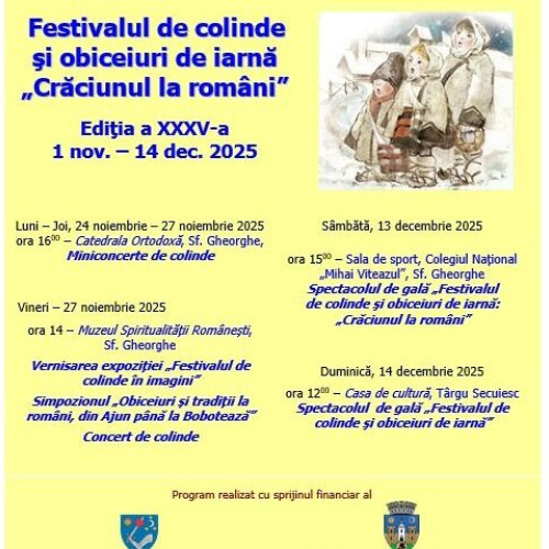 Festivalul Crăciunul la români se încheie cu două spectacole de gală în județul Covasna