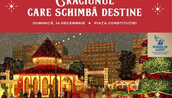 Moș Crăciun citește scrisorile copiilor vulnerabili la Târgul de Crăciun București