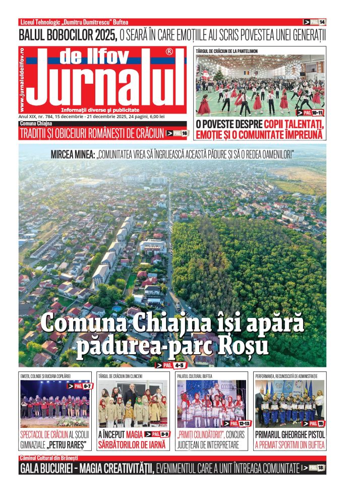 Jurnalul de Ilfov a publicat ediția print numărul 784