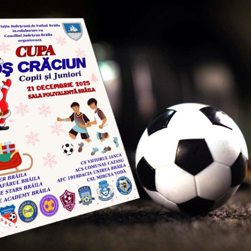 Consiliul Județean Brăila sprijină organizarea Cupei Moș Crăciun la fotbal în Sala Polivalentă