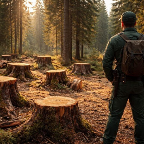 Pădurarul din Dumitra, judecat pentru tăieri ilegale și ascunderea furturilor de arbori