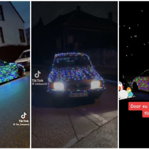 Șoferii români decorează mașinile de Crăciun, dar poliția avertizează asupra siguranței în trafic