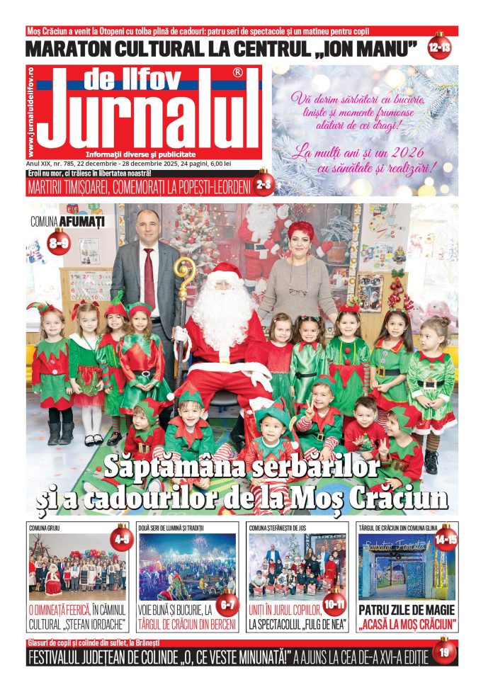 Jurnalul de Ilfov a publicat ediția print cu numărul 785