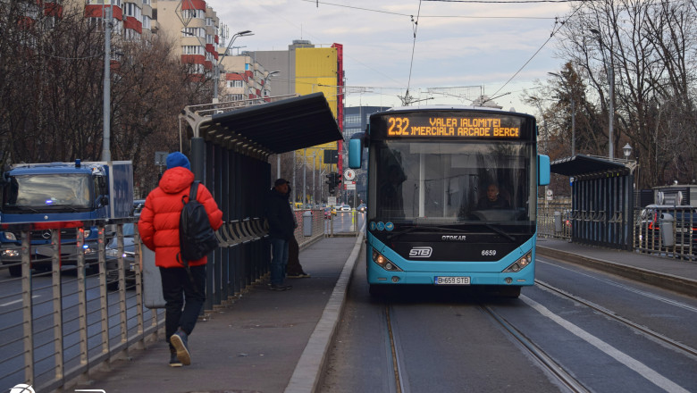 STB mută temporar autobuzele de pe șinele de tramvai pe carosabil din 24 decembrie