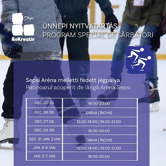 Sepsi ReKreativ invită la patinaj pe durata vacanței de Crăciun